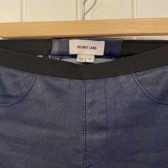 Helmet Lang navy blue leather leggings - Picture 4 of 12